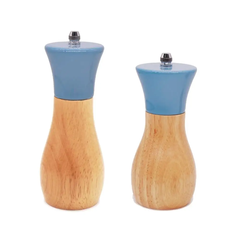 Wooden Salt and Pepper Grinder Set, Elegant Lighthouse Sea Salt