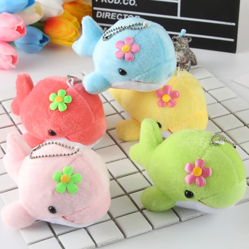 

Keychain Keyring Purses Phone Case Handbag Backpack Pendant Trinket Kawaii Soft Plush Doll Colorful Dolphin Toy Kids'Party Decor