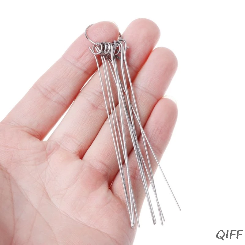 

10pcs 0.6mm-1.3mm Guitar Nut Needle Files Nozzle Jet Gas Welding Tip Cleaner Mar28