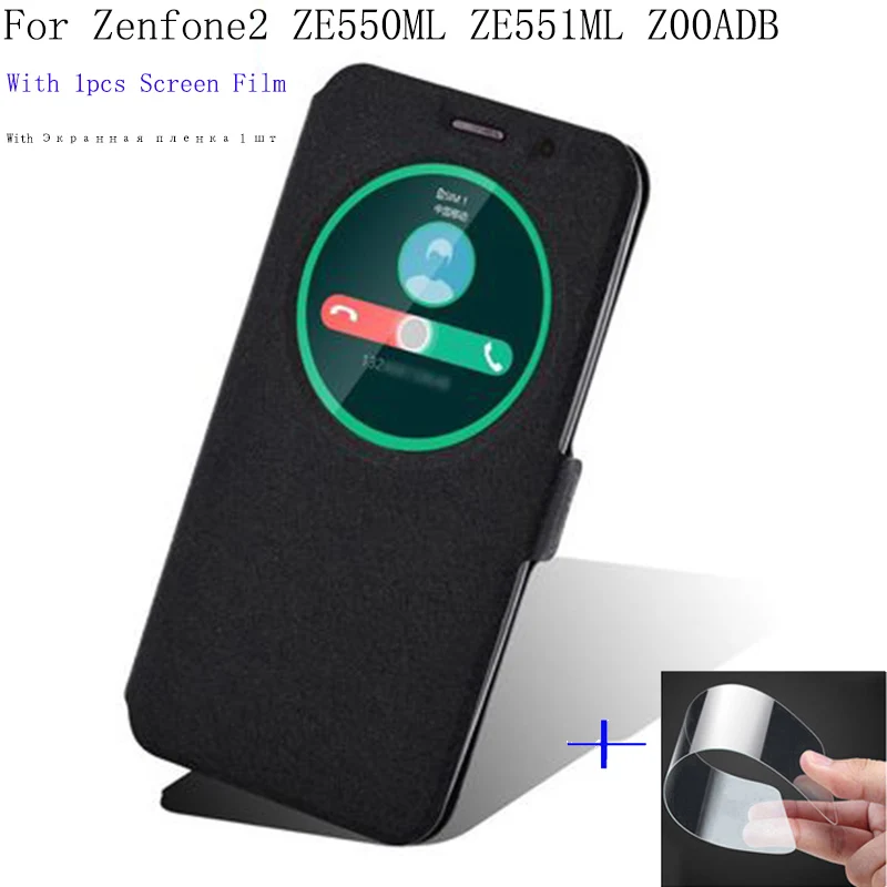 

Smart View Window case For ASUS Zenfone2 ZE550ML ZE551ML Z00ADB Case Cover flip PU Leather Shell for Zenfone 2 cases back cover