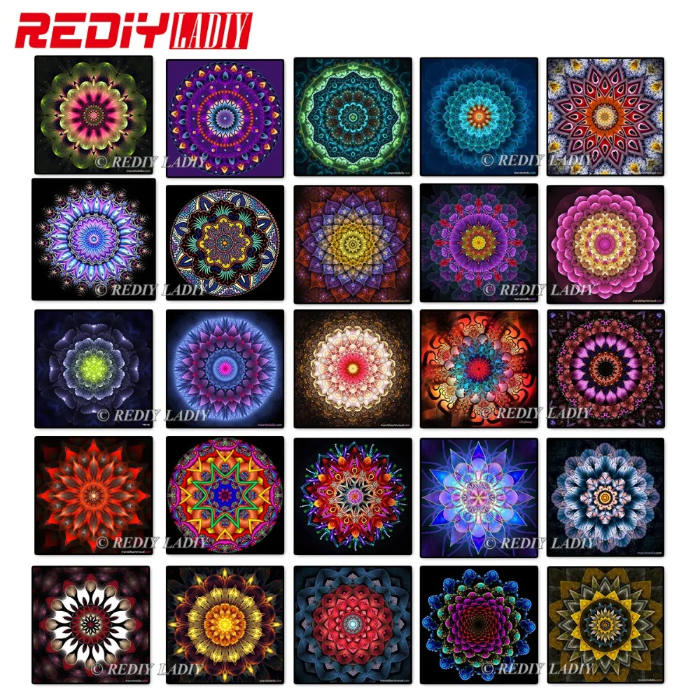 

REDIY LADIY Diamond Mosaic Diamond Painting Cross Stitch Kits Mandala Pattern Diamonds Embroidery Square Drill Home Decoration