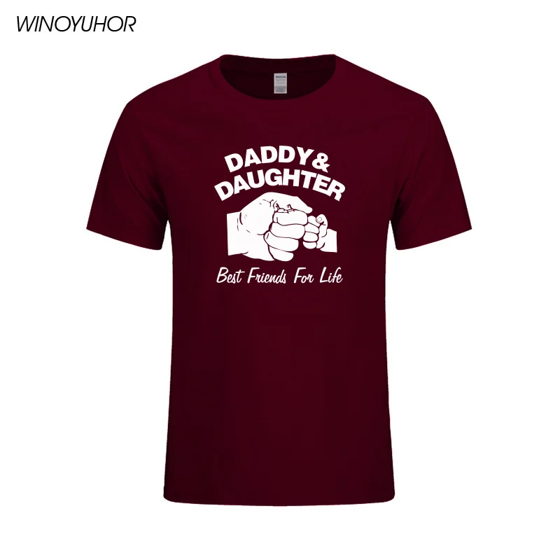 Папы и дочки Best друзей для жизни день отца отцу подарок забавная Футболка с принтом хлопок короткий рукав Футболка Homme