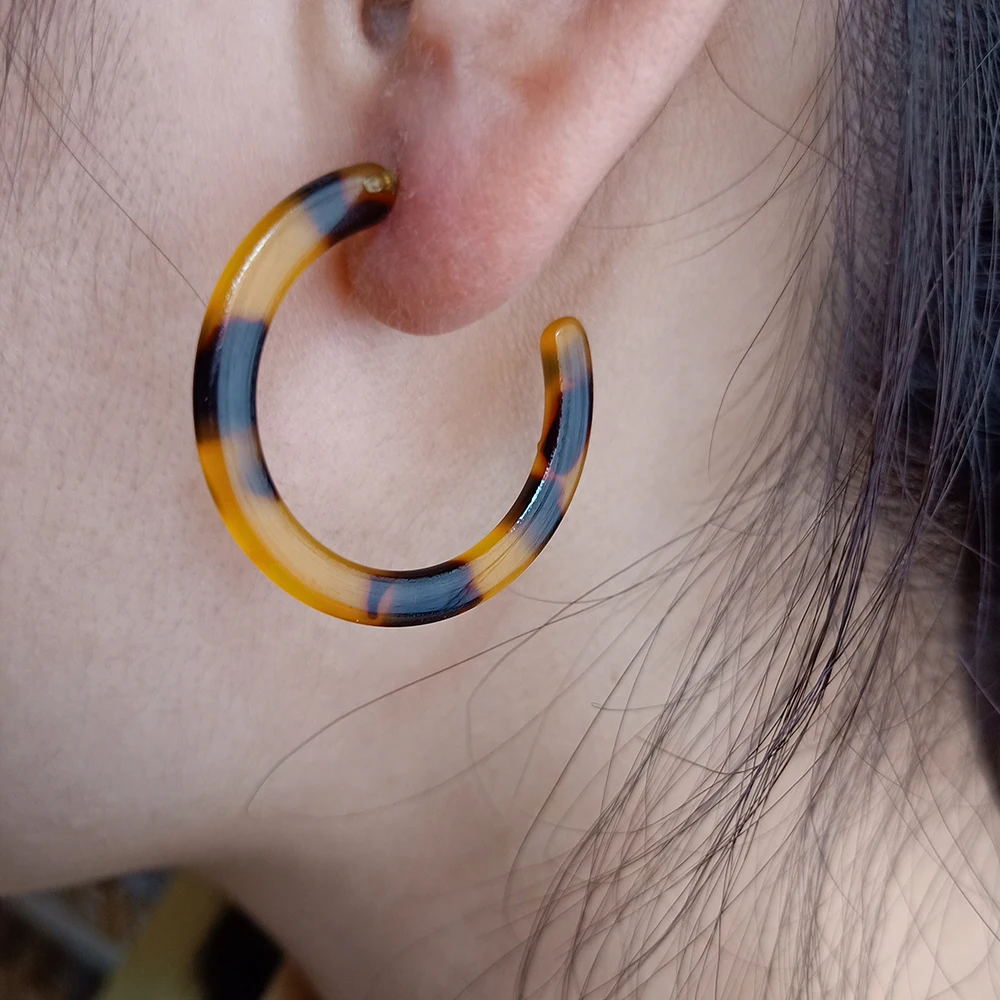 VIVILADY Fashion Small Round Circle Acrylic Hoop Earrings Women Brincos Acetic Acid Jewelry Bridal Wedding Birthday Party Gifts - Image 5