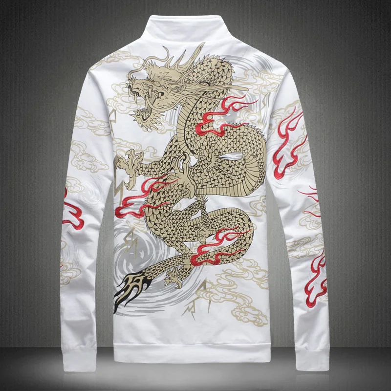 Hip Hop Men Jackets Chinese Style Personality Dragon Pattern Printing Embroidery Men's Streetwear Bomber Jacket Fashion Hip Hop Men Jackets Chinese Style Personality Dragon Pattern Printing Embroidery Men's Streetwear Bomber Jacket Fashion