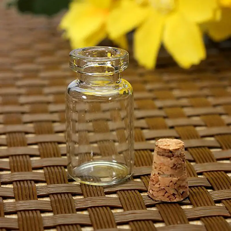 

100PCS Empty Clear Small Glass Bottles Vials Container with Corks Jars 0.5/1/1.5/2/2.5/5 ml