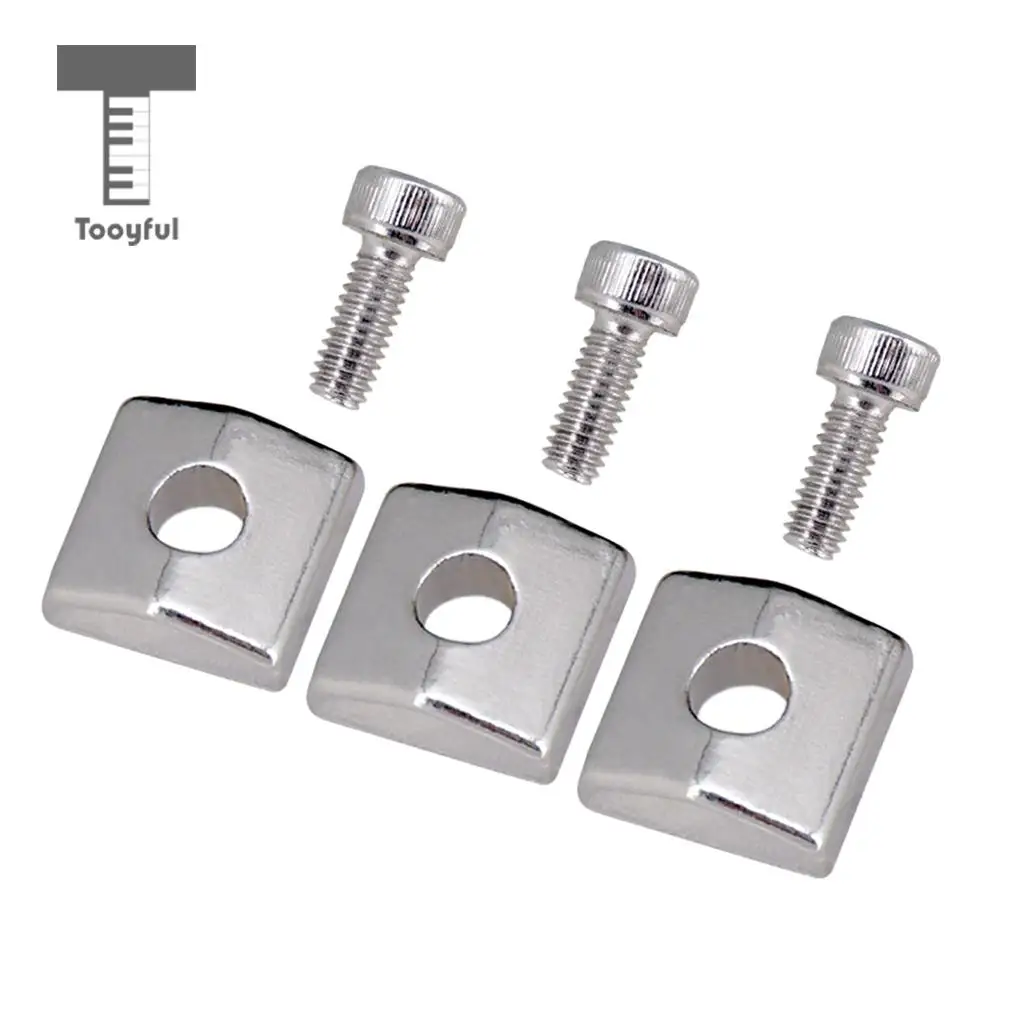 Tooyful 3pcs Guitar Locking Nut Clamp&Screws for Tremolo Bridge Parts