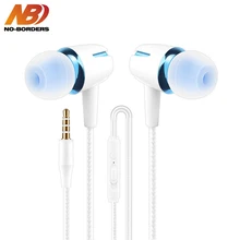 

NO-BORDERS Wired Earbuds Earphone Luminous Earpieces Night Light Glowing Head phone In-Ear Stereo Sport Headset With Microphone