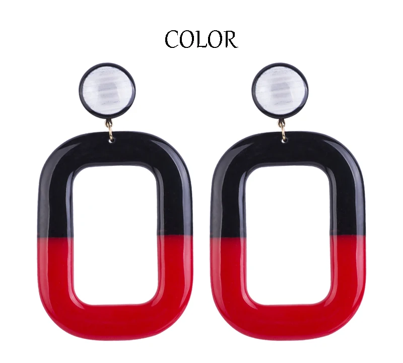 YUQINQIN Classic Drop Earrings for Women Statement Resin Big Geometric Dangling Earings Fashion Elegant Party Dangle Earring (2)