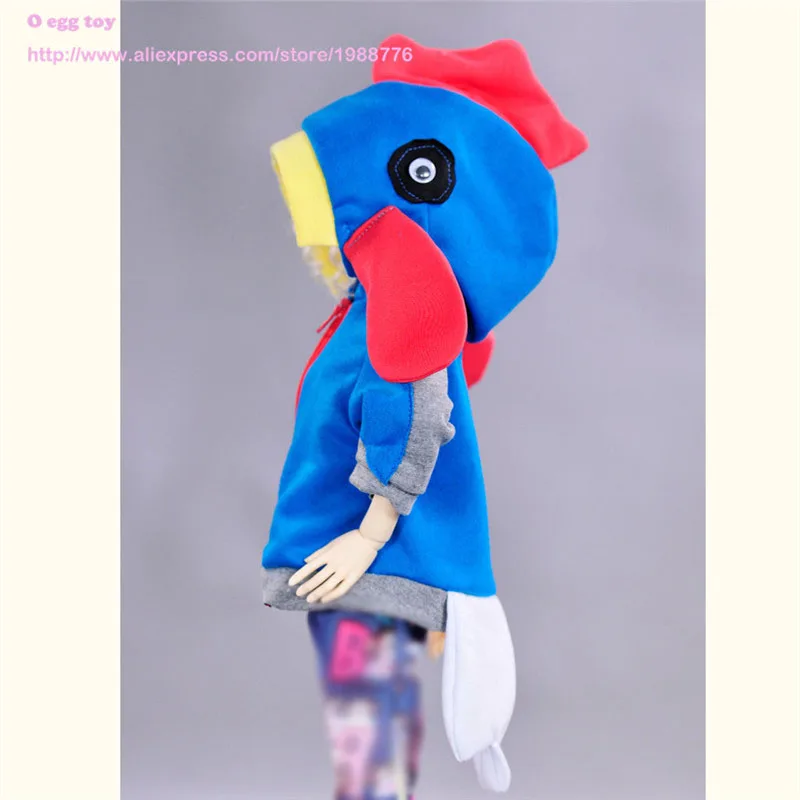 Fashion coat with hat for 1 4 BJD doll blue and red jumpers for female dolls