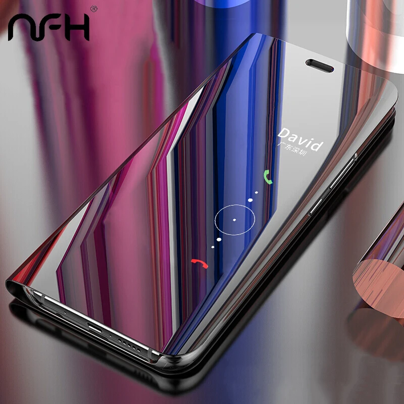 Умный прозрачный зеркальный чехол для Xiaomi на Redmi 5 Plus S2 6 6A Pro 4X Note 3 4x 5A Mi 8 SE Mix 2 A1 5X