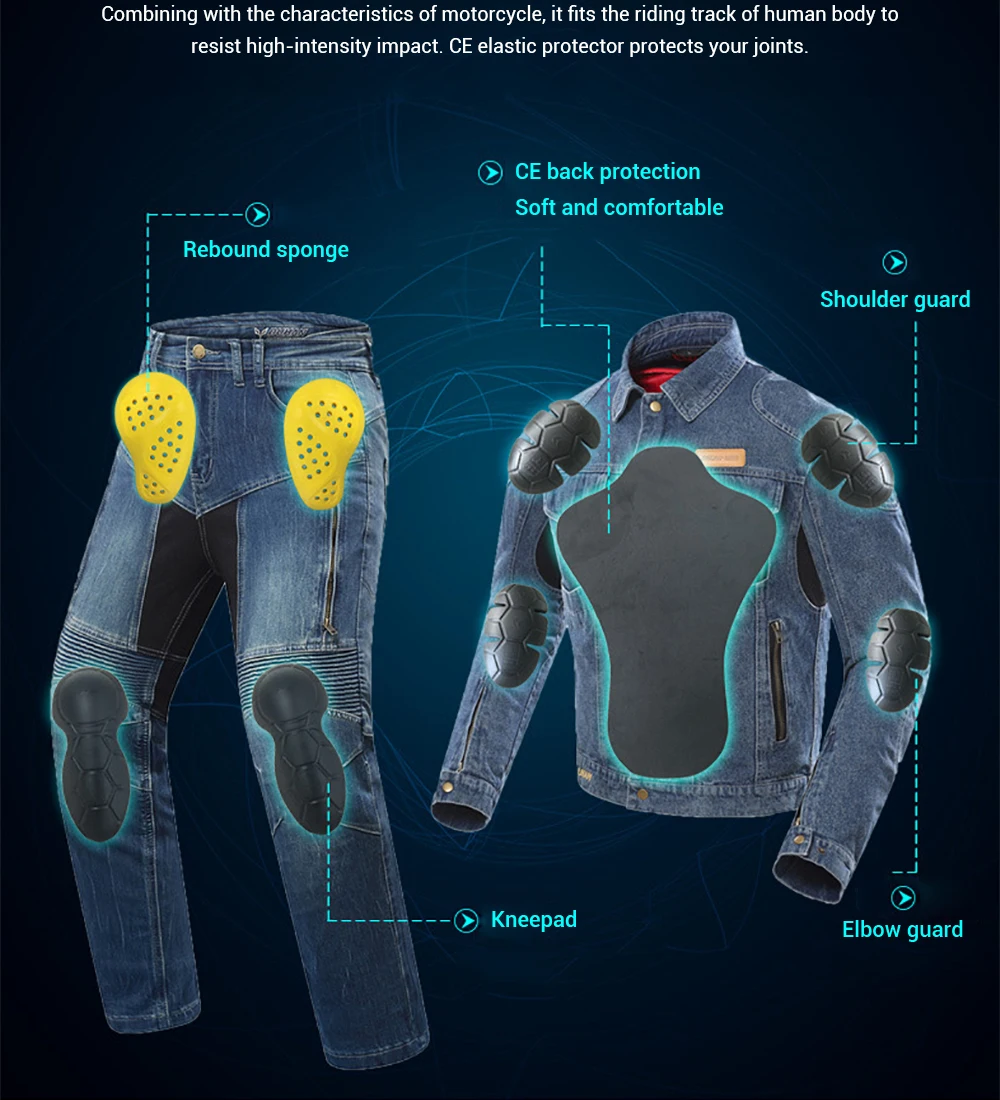 Denim Riding Protector Winter Jacket duhan c2