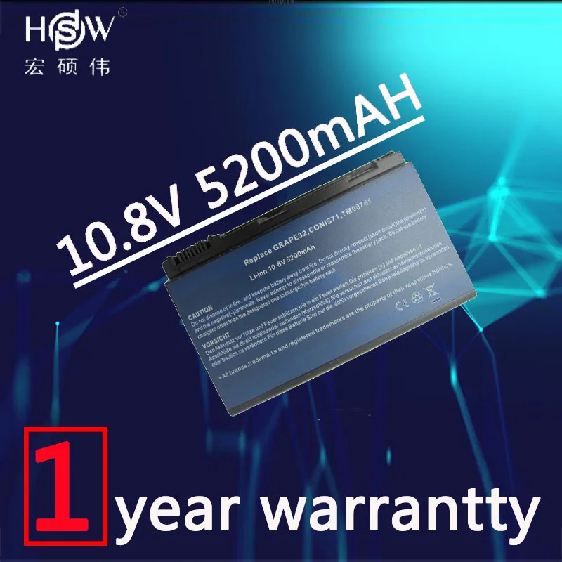 HSW 5200 мАч аккумуляторная батарея для ноутбука ACER TravelMate 5530 г 5710 5720 6410 6413 6414 6460 7520 7720 |