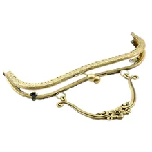 Bronze Tone Ruffled Metal Arch Frame Kiss Clasp Lock Buckle Purse Bag Hand Handle 21x15cm two tone buckle decor saddle bag