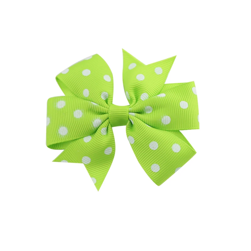 Polka Dot Grosgrain Ribbon Bows with Alligator Clip Kids Girls Colourful Bow Tie Hairpins Headwear Hair Accessorises (8)