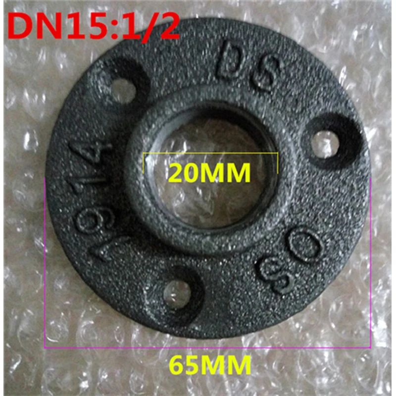 10pcs-Iron-Pipe-Fittings-Wall-Mount-Floor-Antique-DN15-Flange-Piece-Hardware-Tool-cast-iron-flanges (2)