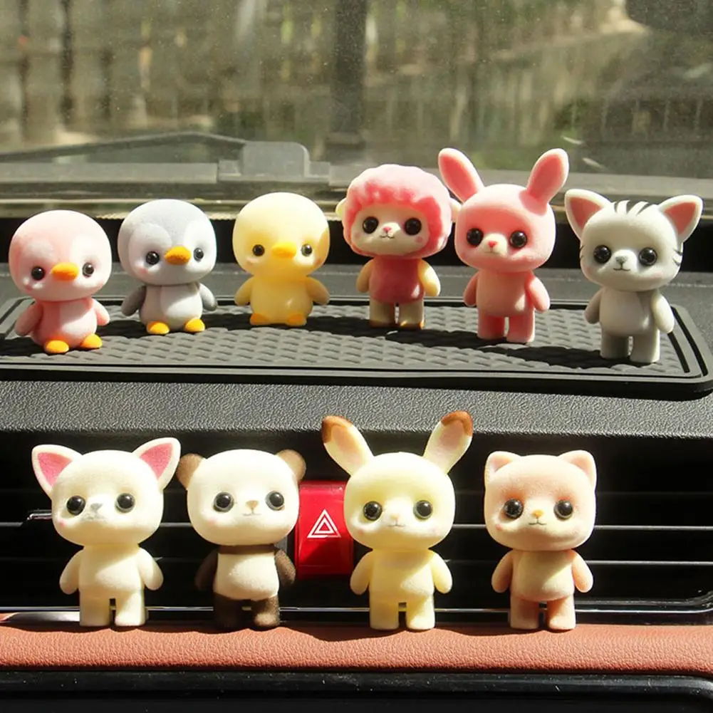 

Lovely Flocking Doll Simulation Bear Penguin Sheep Toy Ornaments Auto Interior Decorations Toys Ornament Accessoris