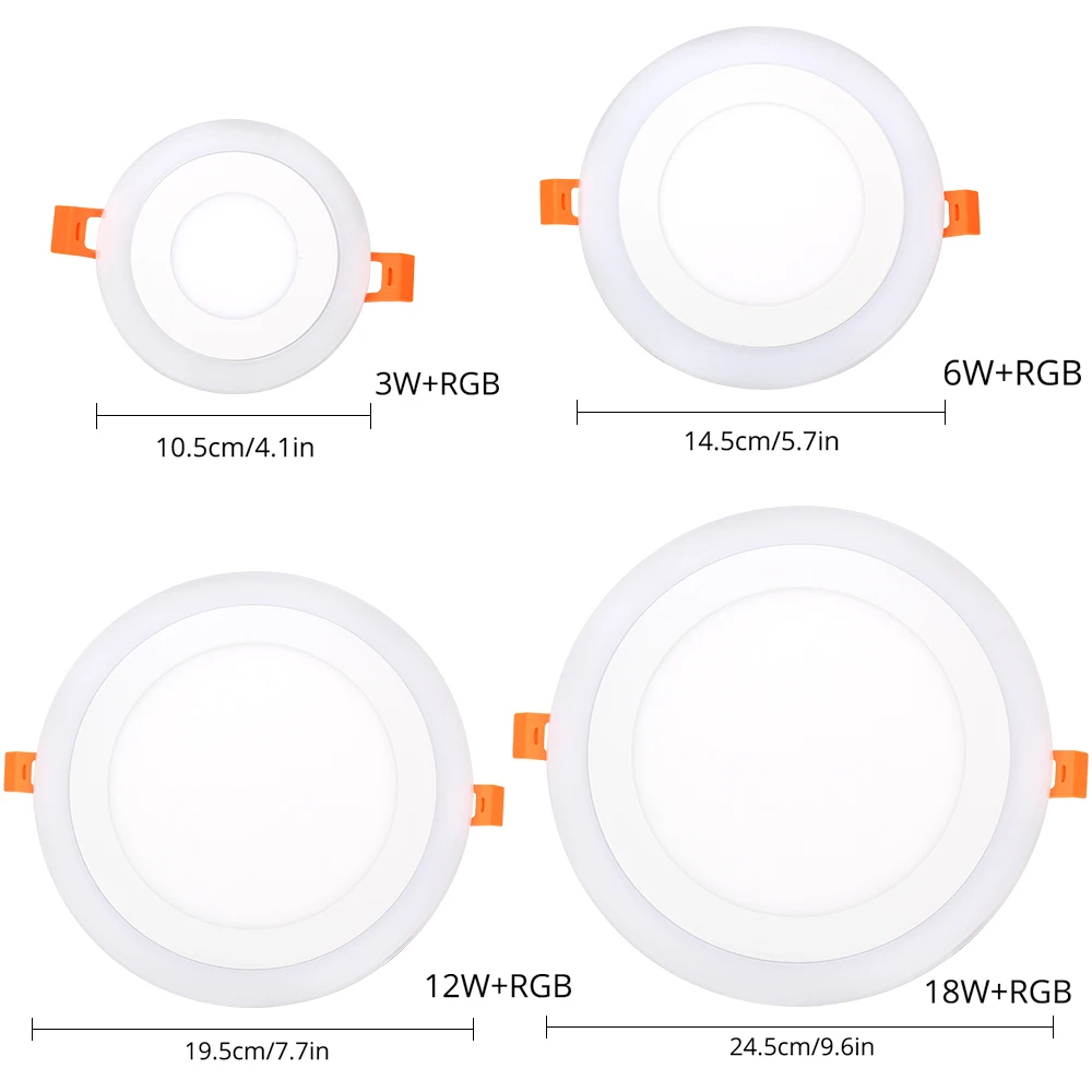 Панель Led RGB с регулируемой яркостью ультра тонкий Встраиваемый светодиодный алюминиевый круглый светодиодный панельный светильник 3 Вт 6 Вт 12 Вт 18 Вт 220 В 110 В для внутренняя потолочная панель