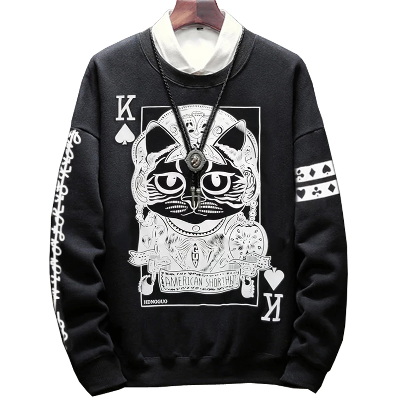

Winter Plus size 2xl-8xl 9xl men Wool Liner Hoodies print Chinese style outerwear large male o-neck collar Sweatshirts 160 cm