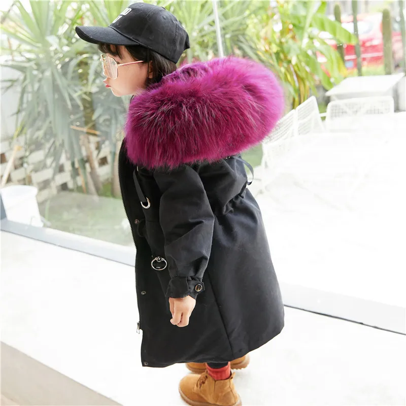 Baby girl winter clothes winter girl jacket autumn baby girl jacket natural fox fur collar girl jacket discount warm childrens'