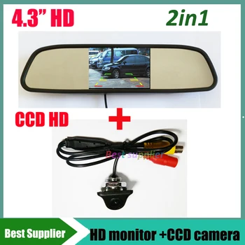 

CCD HD Universal Car Rear View parking Camera backup camera for all car night vision + 4.3inch Car Monitor rearview mirror