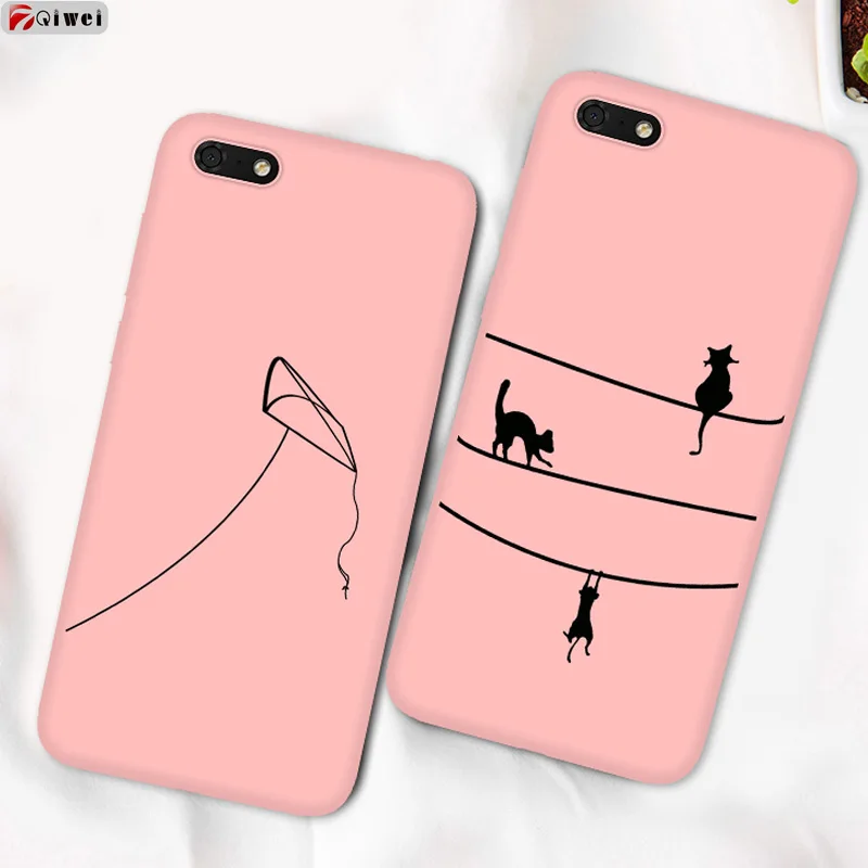 

For Coque Huawei Honor 7A Case Soft Silicone Phone Case For Huawei Honor 7A DUA-L22 Case Cover Pink Capa 7 A Honor7A Russia 5.45