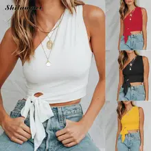 T-shirt Crop Top 2019 Solid Tees T Shirt Women Sleeveless TShirt Women Korean One Shoulder Fashion T-Shirt Sexy Short Top one shoulder butterfly t shirt
