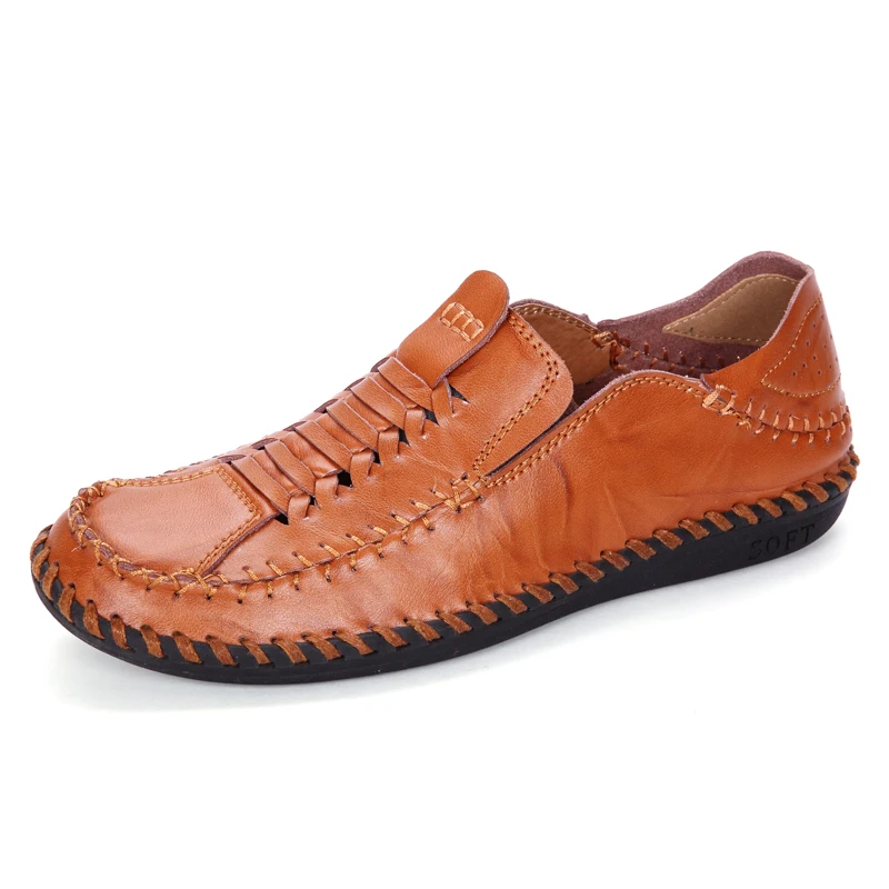 

Men weave style leather Men slip-on casual shoes Hand-sewn construction ensures longevity of wear Effortless style penny loafer