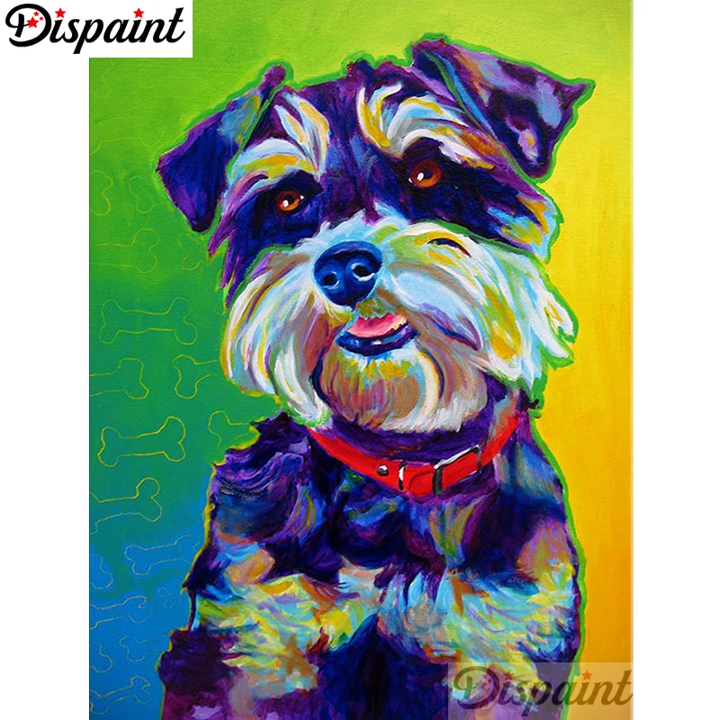 

Dispaint Full Square/Round Drill 5D DIY Diamond Painting "Cartoon color dog" 3D Embroidery Cross Stitch Home Decor Gift A01019