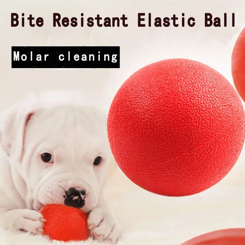 Red Natural Rubber Elastic Pet Dog Ball Toys Bite Resistant Training Balls Pets Dogs Toy for