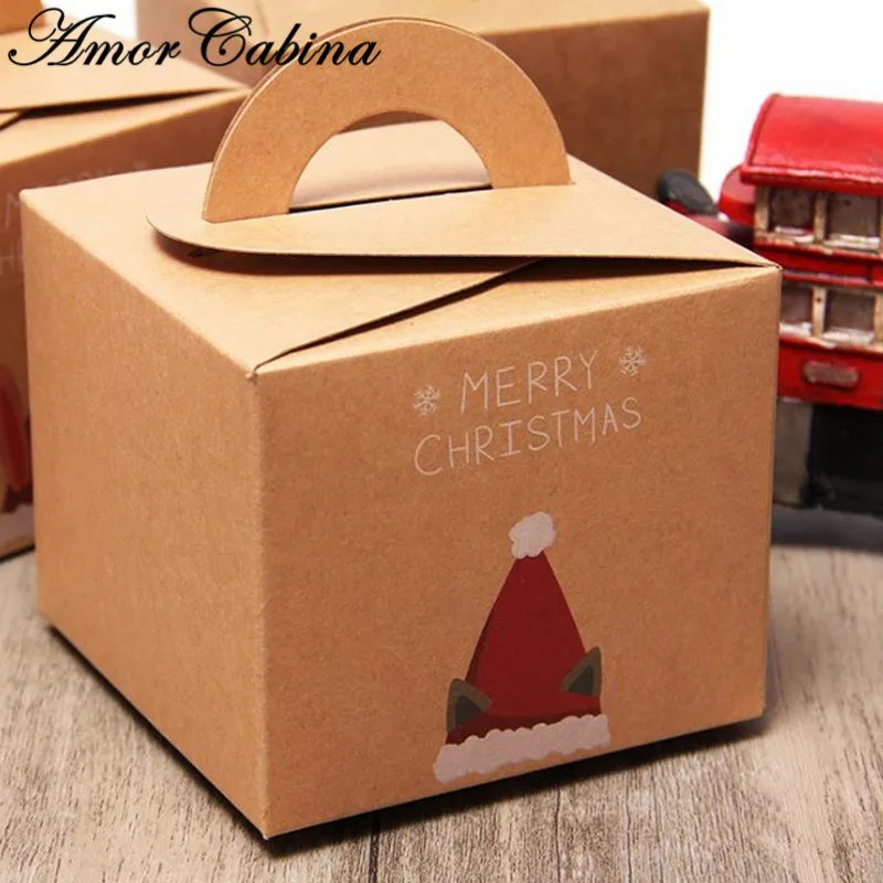 30 шт Счастливого Рождества Упаковка конфет коробки вечерние торт десерт лоток праздничный подарок на Рождество Упаковка Рождественская коробка
