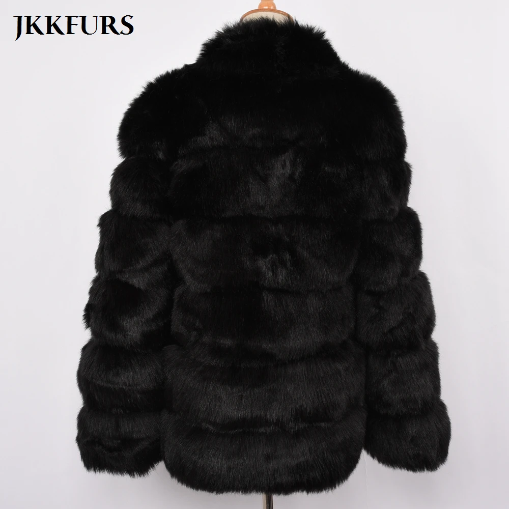 Женское пальто из искусственного меха, меховое пальто высокого качества из искусственного меха, зимняя теплая меховая Роскошная верхняя одежда, Осеннее модное стильное пальто S8402