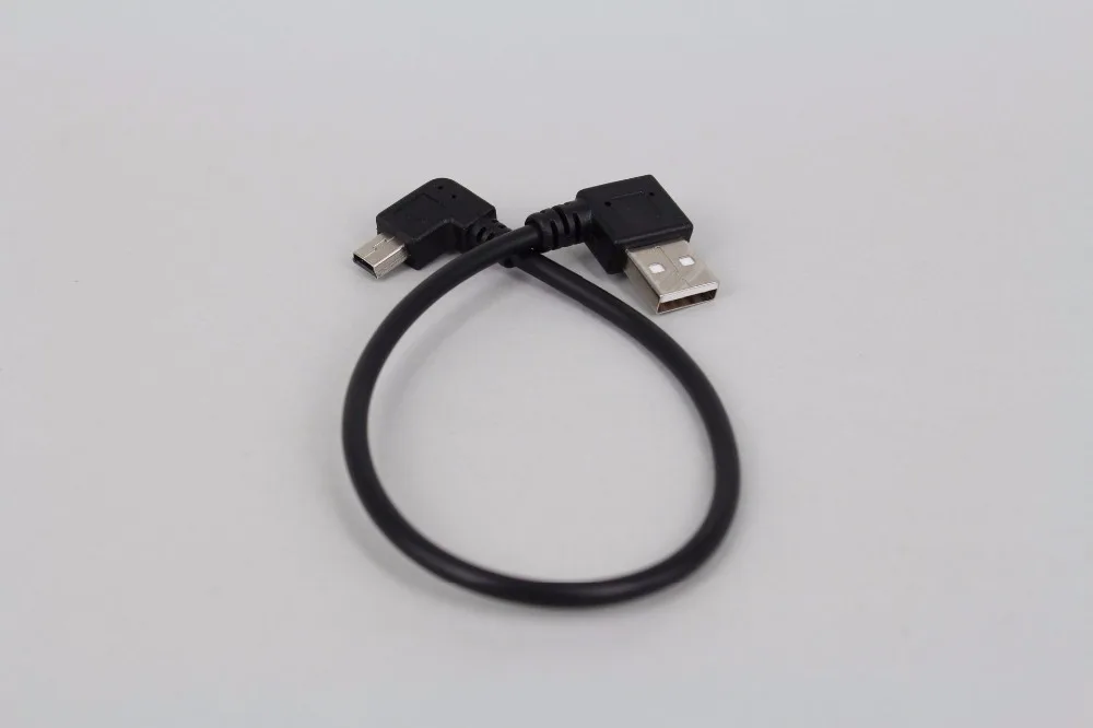 300 шт./лот USB2.0 Тип A входящий штекер под углом 90 градусов Mini USB B Мужской 5 pin кабель для передачи данных