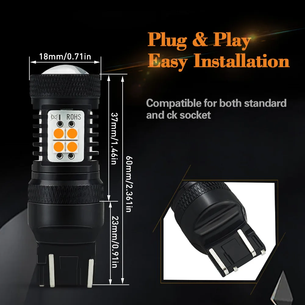 2 шт. T20 светодиодный W21/5 Вт 7443 14 SMD Автомобильные стоп сигналы 21/5 DRL вождения