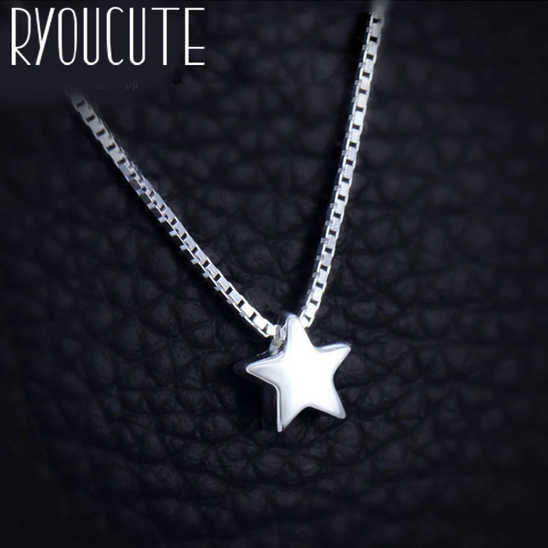 Ожерелье RYOUCUTE женское длинное Цвет Настоящее чистое серебро массивное ювелирное