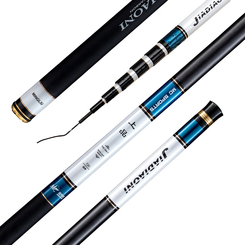 

JIADIAONI Carp Fishing Rod Carbon Outdoor Telescopic Taiwan Spinning Portable Fish Rod Fishing Pole Accessories 3.6M-7.2M JDN097