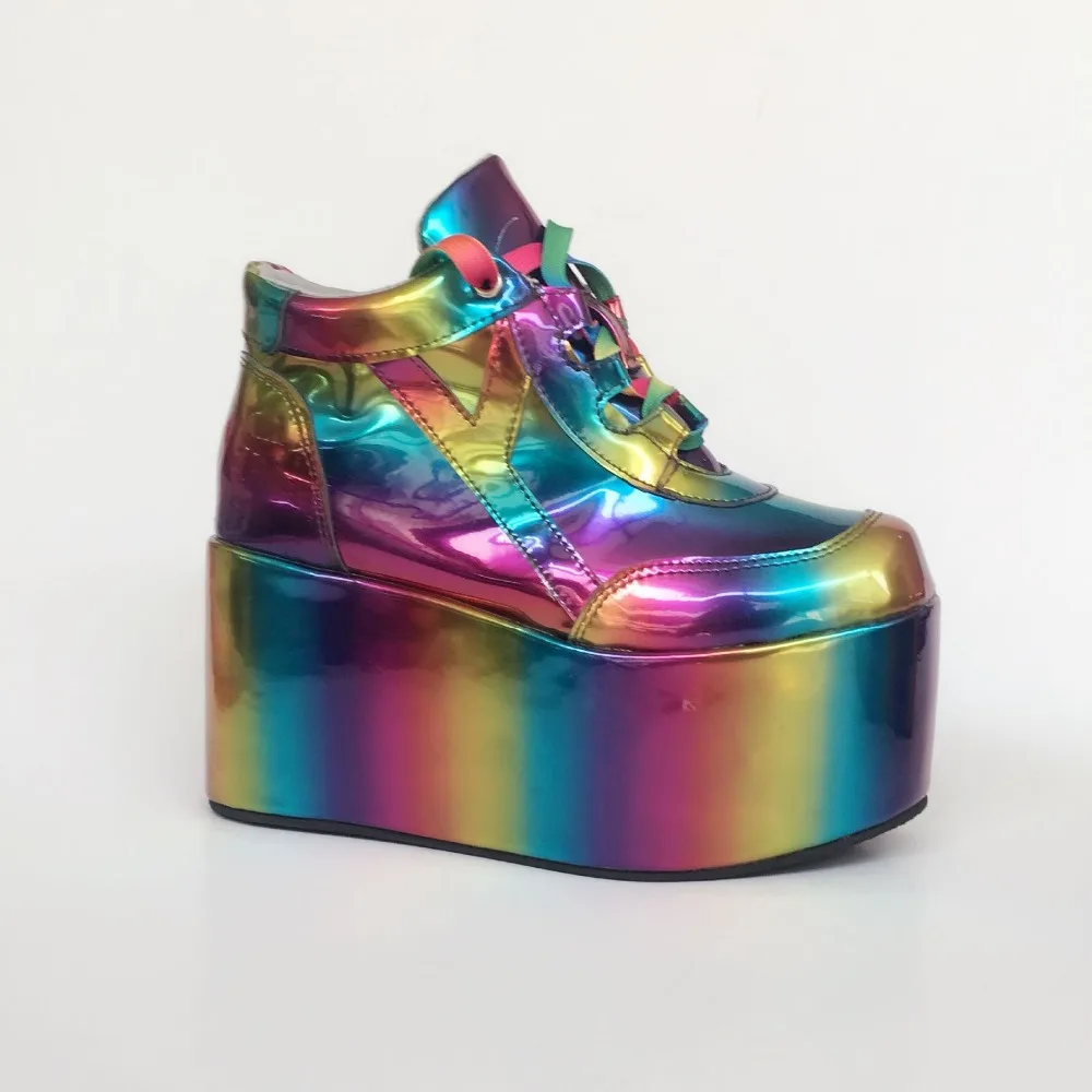 Japanese-Harajuku-High-Platform-Round-Toe-Women-Lolita-Rainbow-Ankle-Boots-Lace-Up-PU-Leather-Lolita-NightClub-Stage-Boots-2