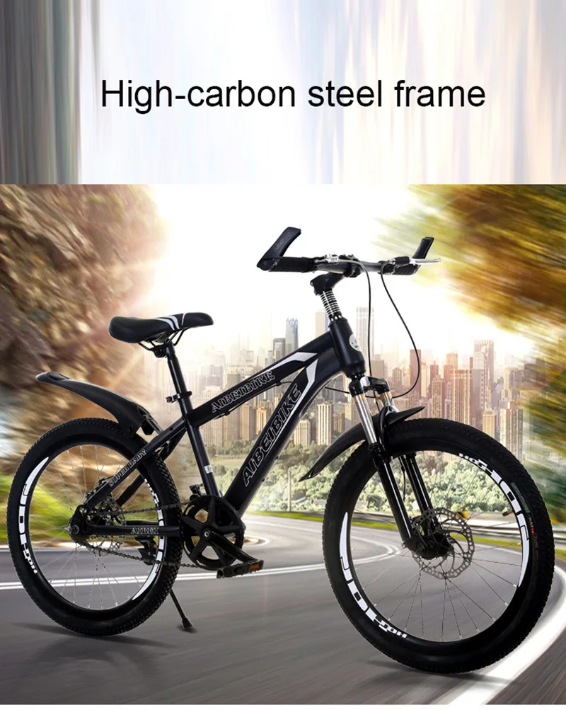 Flash Deal Adult Mountain Bike 24-Inch Single-Speed Two-Disc Brake Shock Absorber Student Mountain Bike 0