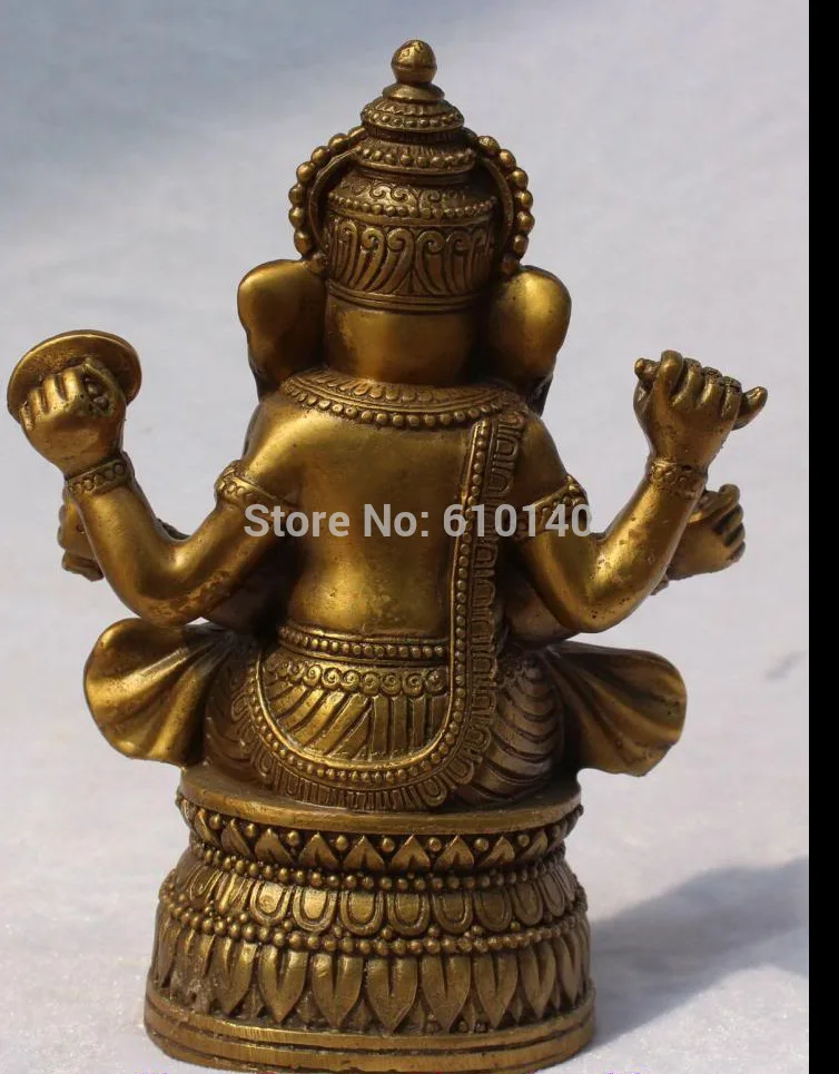 

18CM Tibetan Religions Bronze Ganapati Ganesh Lord Ganesha Buddha Statue