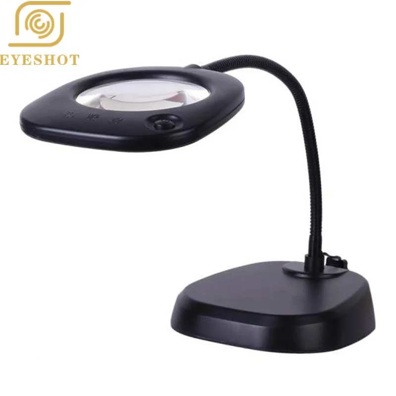 Magnifiers Magnifying Glass, 10X Desktop Foldable LED Magnifier Hose