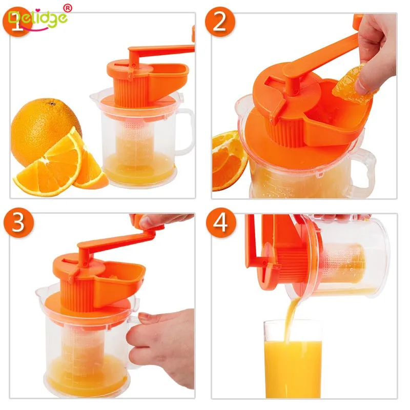 Delidge 1 шт. машина мини сока Пластик многофункциональная ручная апельсиновый сок соевое молоко соковыжималка Портативный инструменты для кухни дома