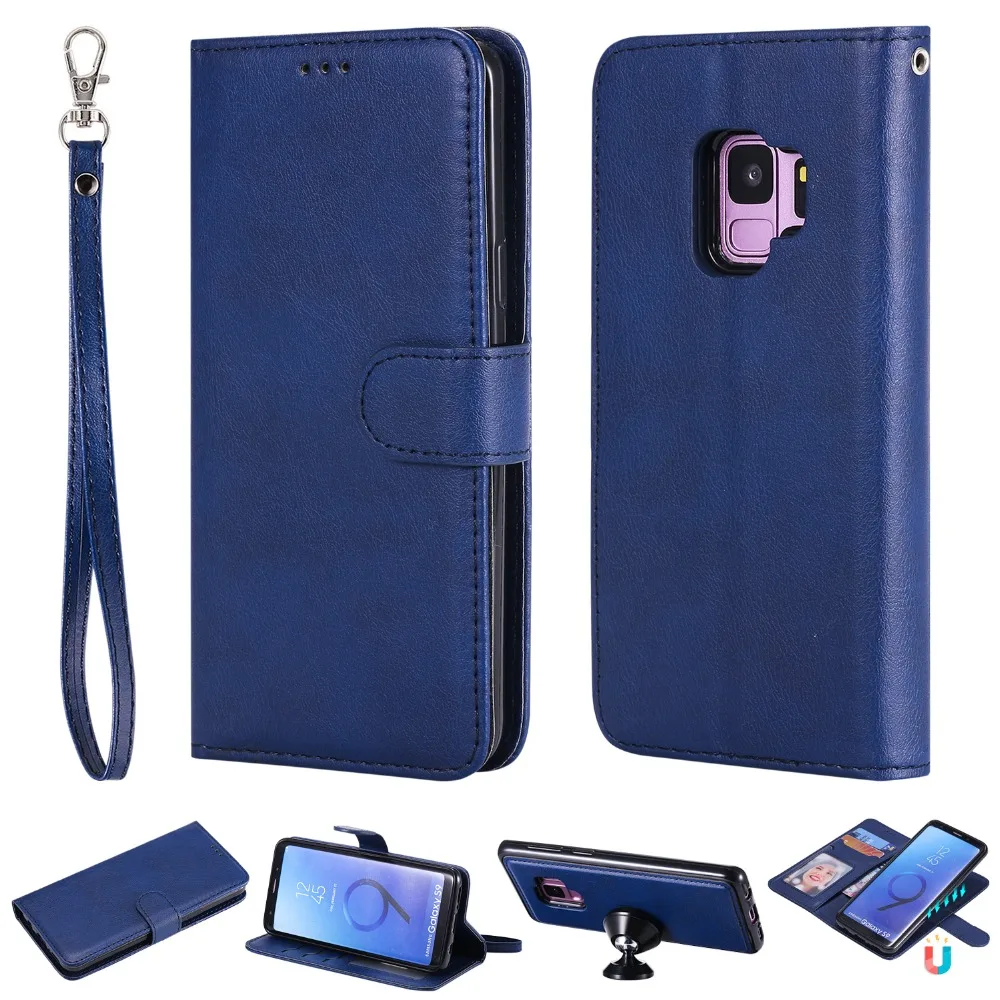 2 in One Design Protective Flip Cover with Cards Holder and Wrist Shoulder Strap Detachable Shockproof Case for iPhone 6 Plus 6s Plus Brown iPhone 6s Plus Leather Wallet Case iPhone 6 Plus Case