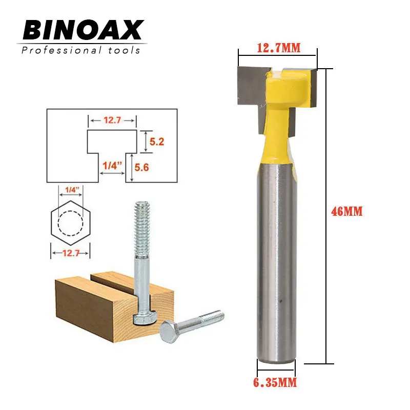 

1/4" Shank T-Slot Cutter Router Bit for 1/4" Hex Bolt
