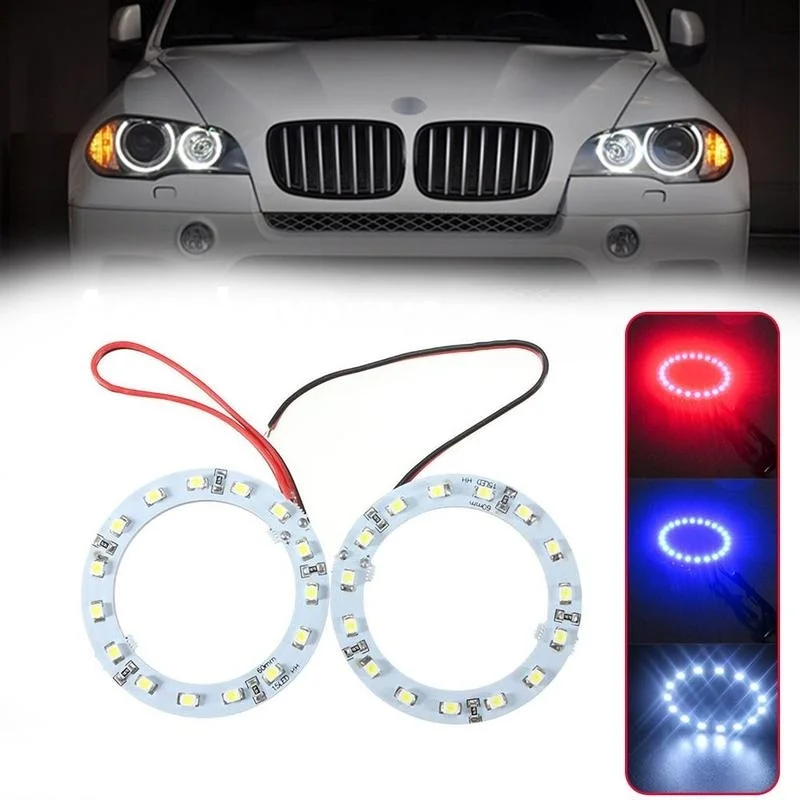 

Hot Car-styling 60mm Angel Eyes LED HeadLight Ring Light Bulb Decorative Lamp 3 Colors for Car Auto Motorcycle