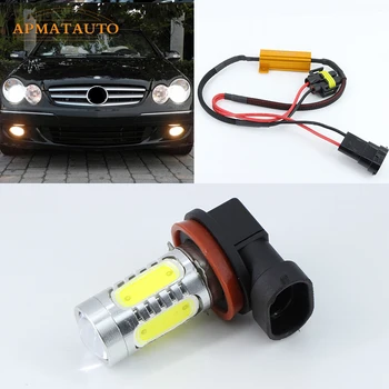 

2 x H11 H8 Bulb 6000K White Q5 Chips Car LED Projector Fog Light DRL 11W No Error For Mercedes W211 W212 W164 W221