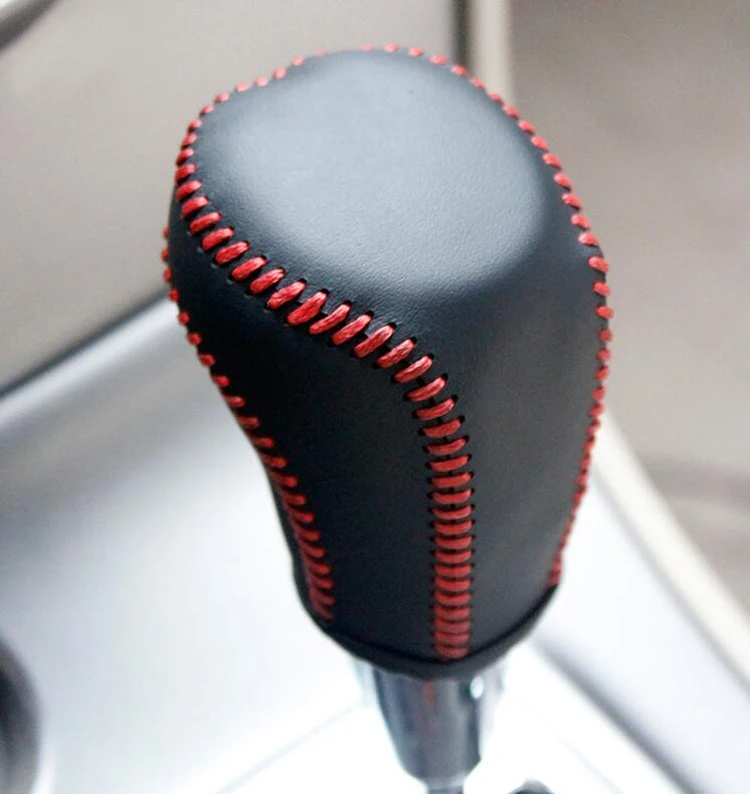 Черный из натуральной кожи DIY сшитый вручную чехол для рычага переключения передач для 2012 Toyota Camry 2013 RAV4 автоматический