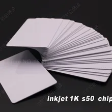 200 шт. 13,56 кГц RFID ПВХ S50 макет микросхема для струйной печати Пустая карточка Поддержка E-pson Canon струйный принтер