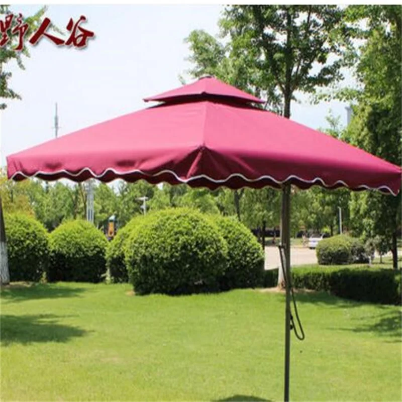 2.2M diameter Square Summer Outdoor Tent Umbrella Guard Post Folding Umbrella Portable Beach Sun Umbrella