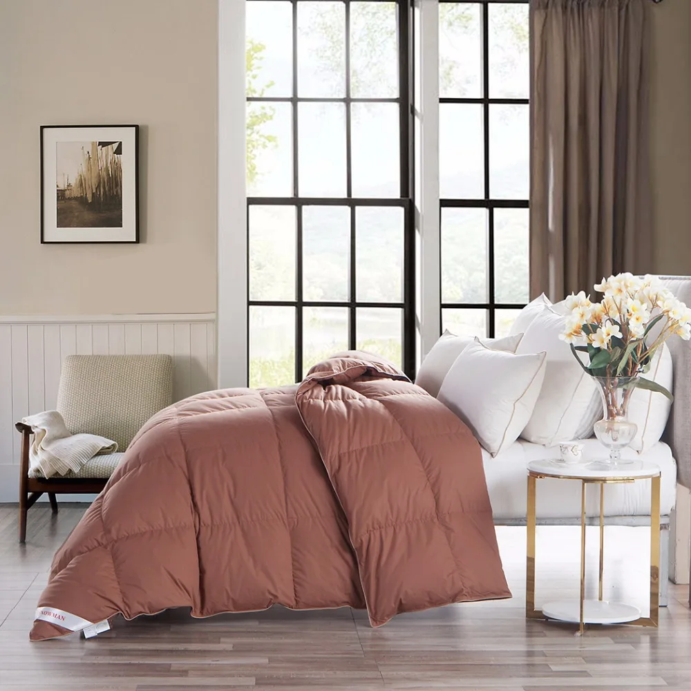 Baffle Box Design Snowman Goose Down Comforter Quilt Egyptian