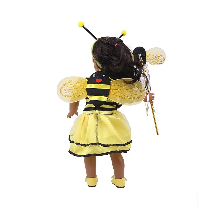 New baby accessories bee head band with magic wand and wings 3 piece set for 18 inch and 43 cm American doll