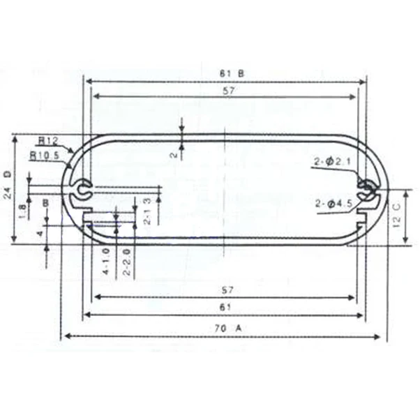 Электрический алюминиевый корпус корпуса коробки проекта 24(0,9") X70(2,75") X110mm(4,3")(HXWXL) DIY